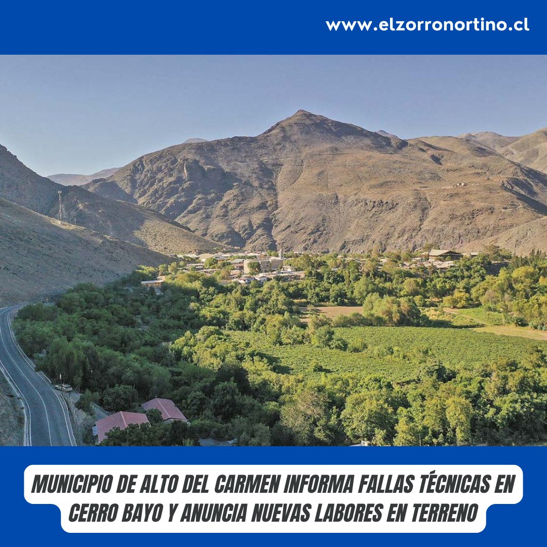 Elzorronortino's tweet image. Municipio de Alto del Carmen informa fallas técnicas en cerro Bayo y anuncia nuevas labores en terreno

elzorronortino.cl/actualidad/mun…
#seguidores #elzorronortino #destacarme #noticiasdehoy #todos #atacama