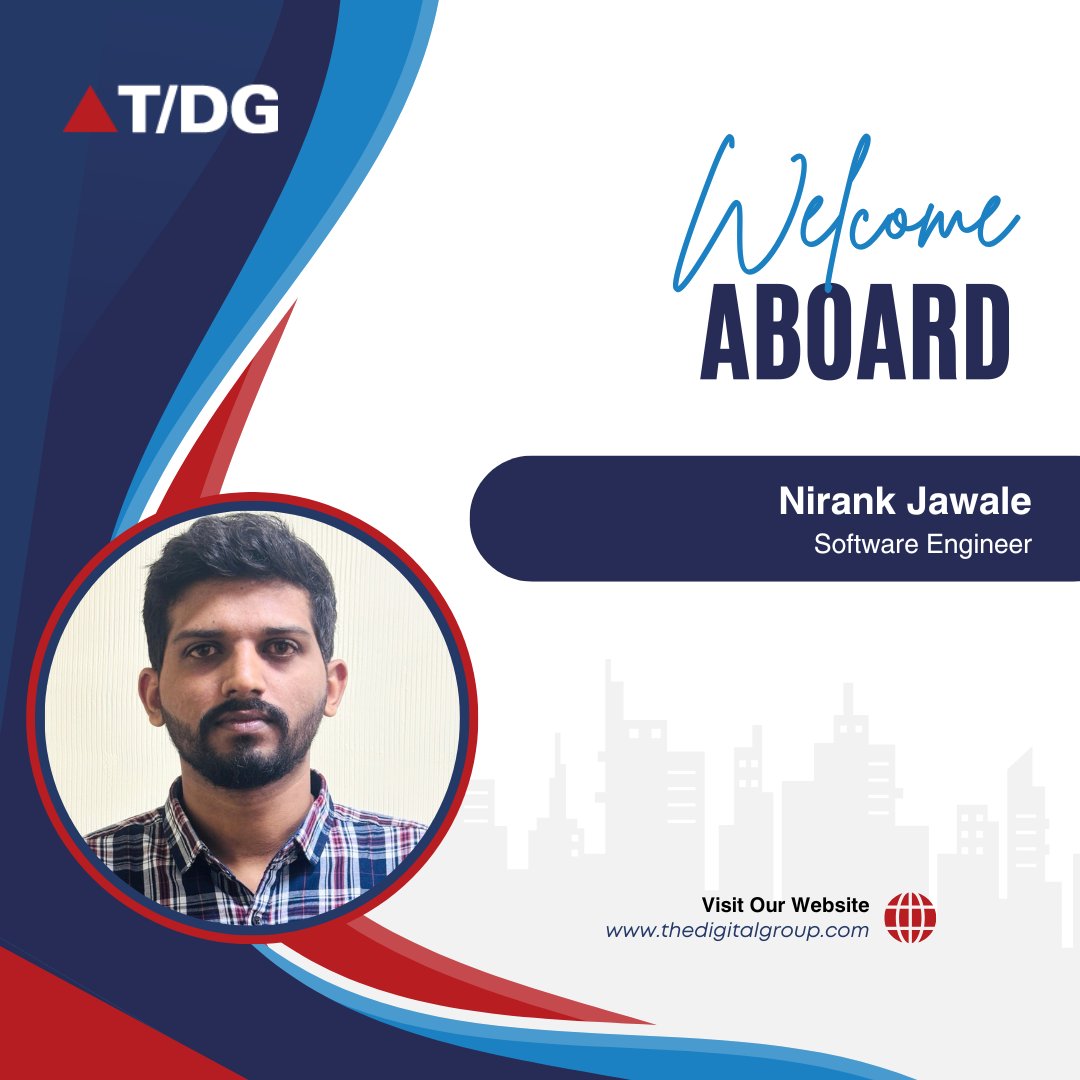 We would like to welcome Nirank Jawale to The Digital Group as a Software Engineer! We look forward to his contributions and are excited to see him grow and excel in the role. Join us in giving him a warm welcome!

#TDG #Hiring #SoftwareEngineer #JobOpportunity #JoinUs