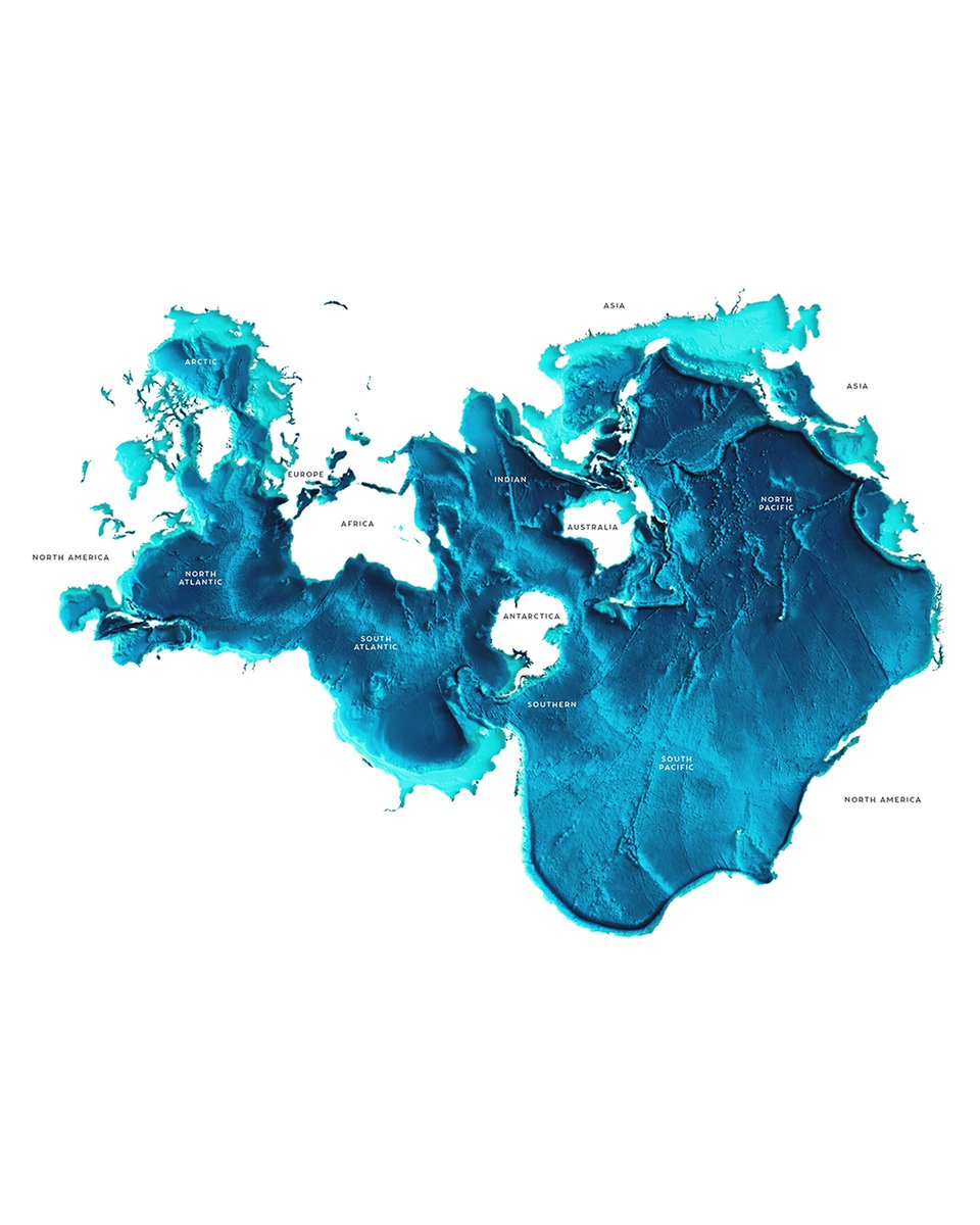seawomenexpeds's tweet photo. On #EarthDay, let's shift our perspective… 71% of planet Earth is covered by ocean, but you wouldn’t know it from viewing traditional maps. Published in 1979 in @SmithsonianMag, the Spilhaus Projection invites us to view the world from a perspective atypical of modern maps, one that emphasizes the ocean: https://t.co/8IgUKVjutl
#earth #ocean #nobluenogreen

Image: The Spilhaus Projection map of the world illustrated by Natalie Renier, © Woods Hole Oceanographic Institute @WHOI