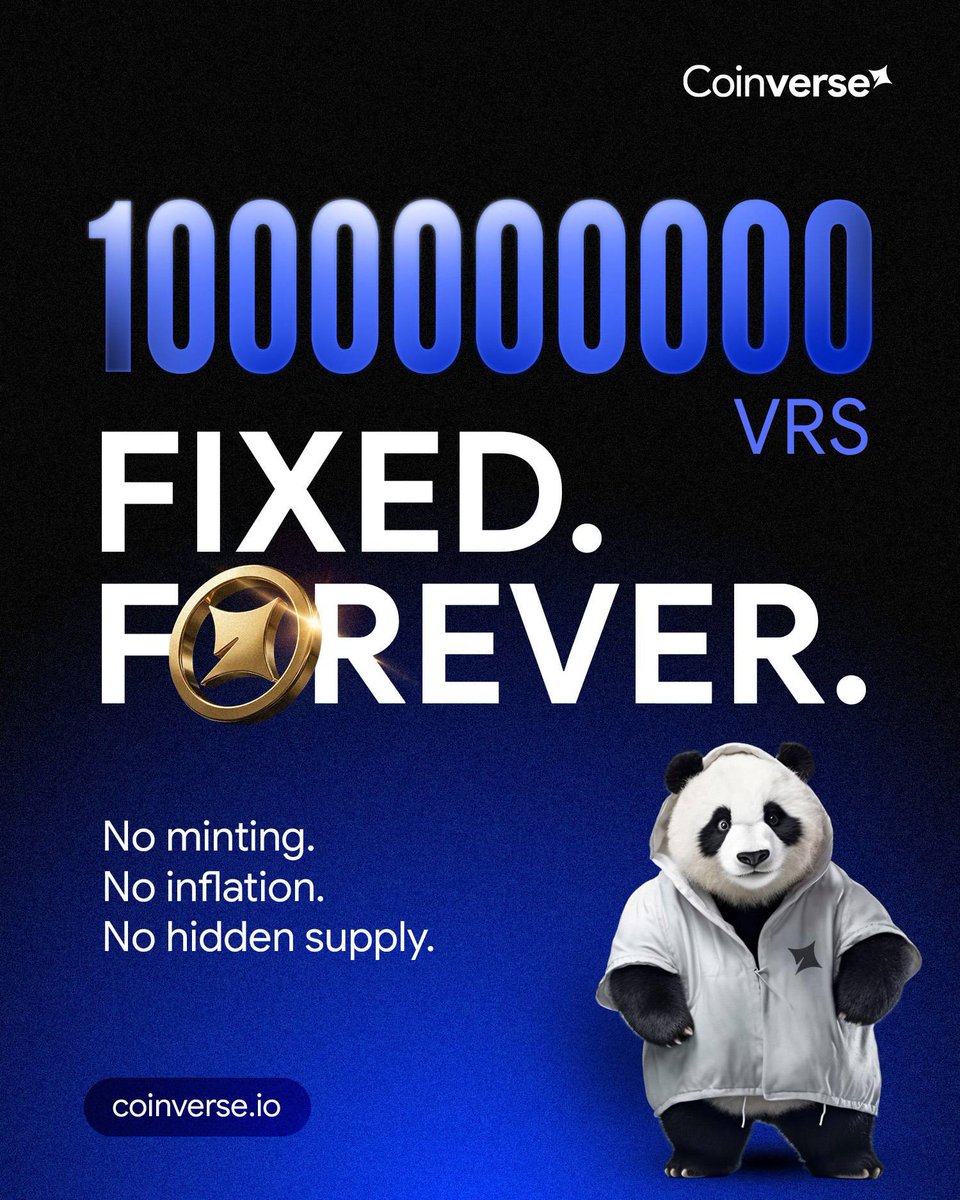 wecoinverse's tweet image. Most Governance Tokens have a Quiet Inflation Problem.

new tokens minted whenever it's convenient. 
supply keeps growing. 
value keeps diluting.

VRS is fixed at 1 billion. 
that's it. no minting. ever.

scarcity by design.

#VRS #Coinverse #CryptoTrading