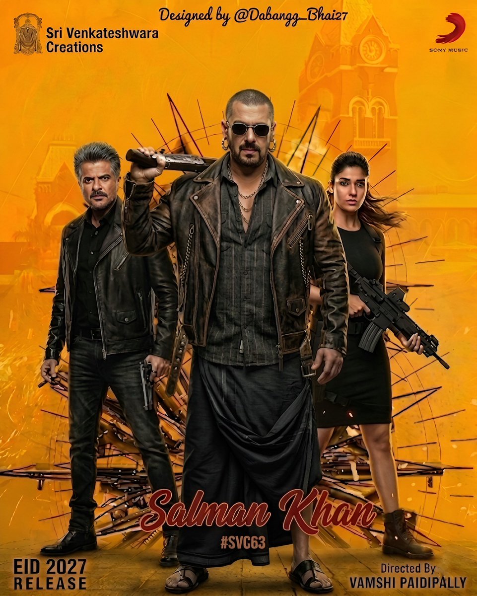 Dabangg_Bhai27's tweet image. Brutal look. Deadly aura 🔥 #SVC63 #SalmanKhan is set to redefine mass action. Get ready for unstoppable #Nayanthara  #Dilraju @SVC_official #Vamshipaidipally
#SalmankhanVamshipaidipallyfilm