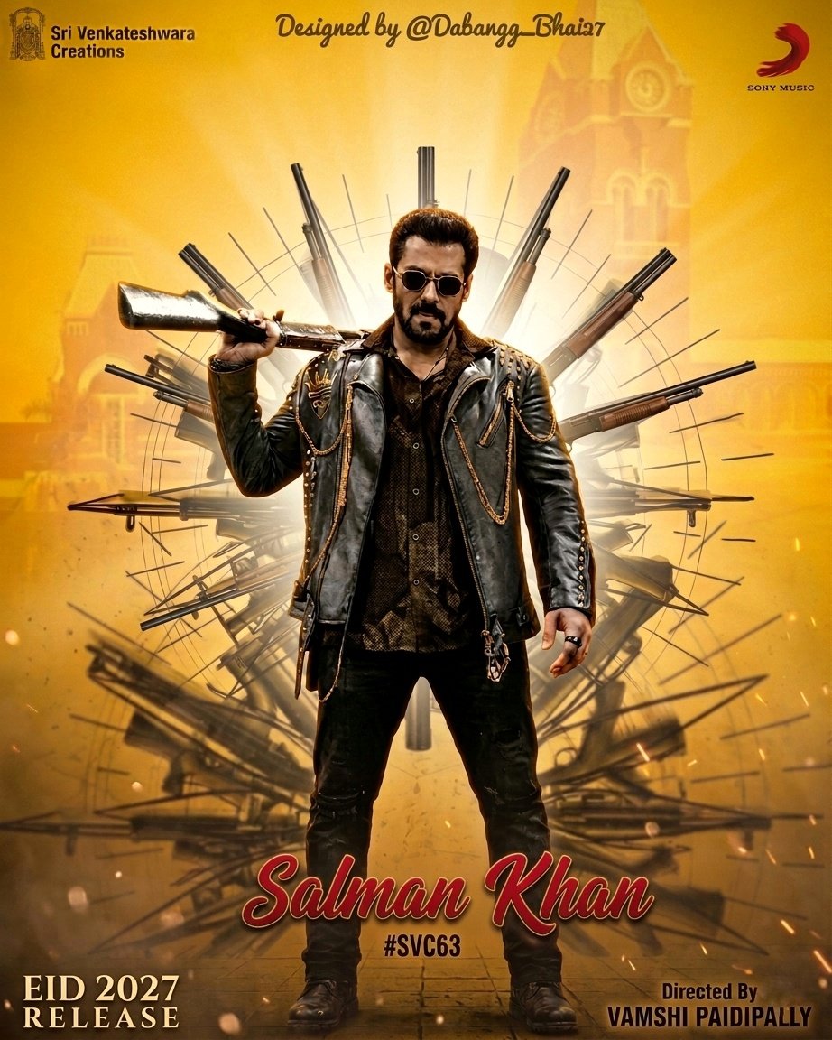 Dabangg_Bhai27's tweet image. A storm with style 🔥 #SVC63 #SalmanKhan bringing that deadly swag with unstoppable energy. Eid 2027  theatres turning into celebration zones #Nayanthara  #Dilraju @SVC_official #Vamshipaidipally
#SalmankhanVamshipaidipallyfilmNo