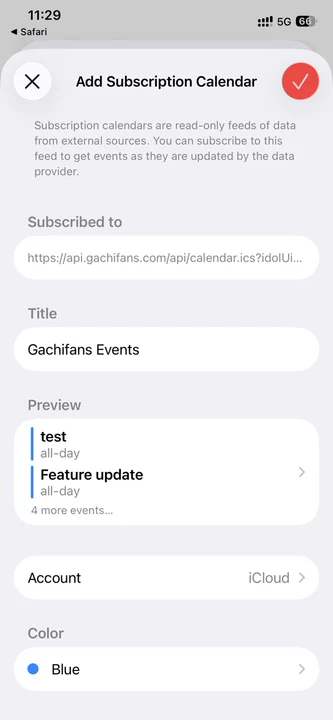 Gachifans's tweet photo. 🎉VTuber Schedule Calendar New Feature is Now Live! 

With just one tap, sync carefully crafted VTuber live stream schedules and event plans directly to your phone's calendar! 📅✨

No more switching between apps to check the time! 

Currently available for iPhone only, perfectly integrated with Apple Calendar — get reminders for important moments anytime, anywhere~

 iOS users, come give it a try! 📱

Just follow the steps shown in the image below~ 
(Android users, please stay tuned for future support~)