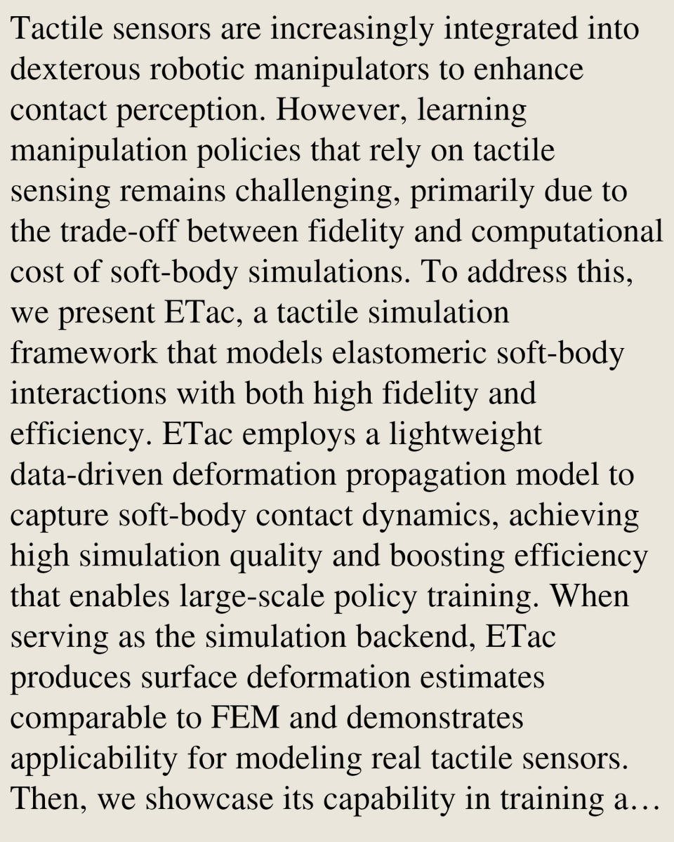 ETac: A Lightweight and Efficient Tactile Simulation Framework for ...
