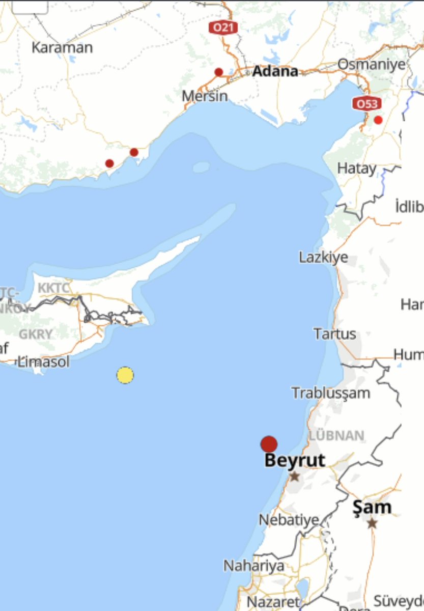 Beyrut Kıbrıs arası yani doğu akdenizde aralıklı sistematik Depremler olmaktadır. Burada büyük deprem beklemekteyim.