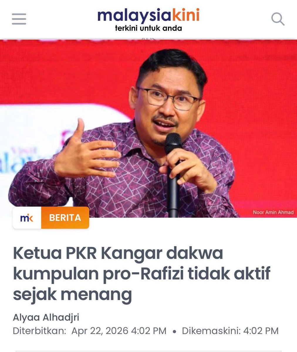Senang hidup. 
Diri sendiri yang tak reti jaga Cabang, salahkan RR. 

Geng DAMAI MAMAI yg lain boleh tiru skrip yg sama. Segala masalah &amp; kegagalan yg berlaku SALAHKAN RAFIZI. Hahaha😂😂

Toilet sumbat salahkan Rafizi, otak tersumbat pun salahkan Rafizi. 

Setahun berlalu selepas