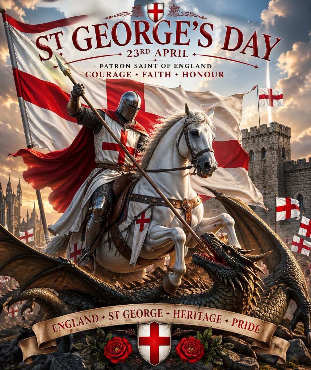 LukePenwarden's tweet photo. Happy St George’s Day 🏴󠁧󠁢󠁥󠁮󠁧󠁿 https://t.co/3FCqZwKIgL