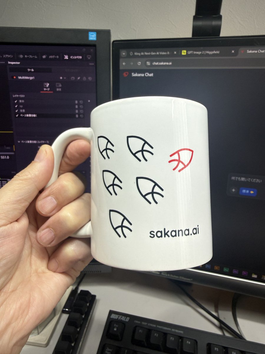 sakana.aiさんのマグカップ頂きました🐠
シンプルだけどオシャレ。
ありがたく使わせていただきます🤗