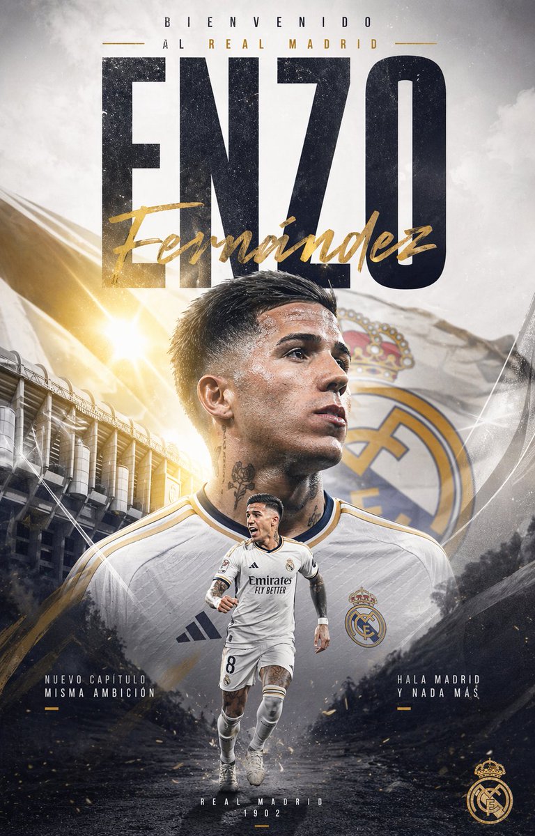 wal29's tweet image. 🚨 OFICIAL 🚨

Real Madrid ficha a Enzo Fernández.

El mediocampista argentino firma por varias temporadas y se incorpora despues del mundial al equipo blanco. ⚪🔥

#RealMadrid #Fichaje #EnzoFernandez