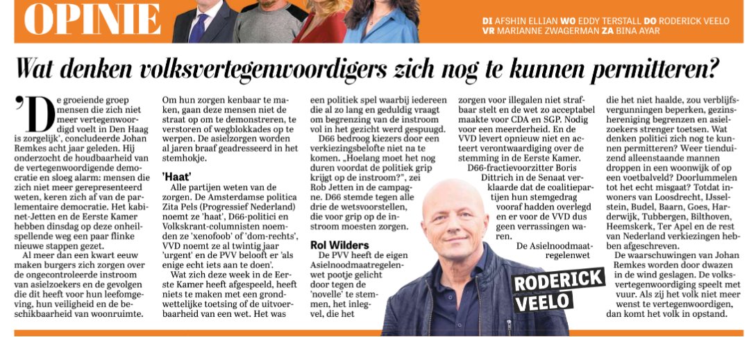 Wat zich in de Eerste Kamer heeft afgespeeld, heeft niets te maken met een grondwettelijke toetsing of uitvoerbaarheid van een wet.

Het was een politiek spel waarbij iedereen die al zo lang en geduldig vraagt om begrenzing van de instroom vol in het gezicht werd gespuugd 🎯🎯