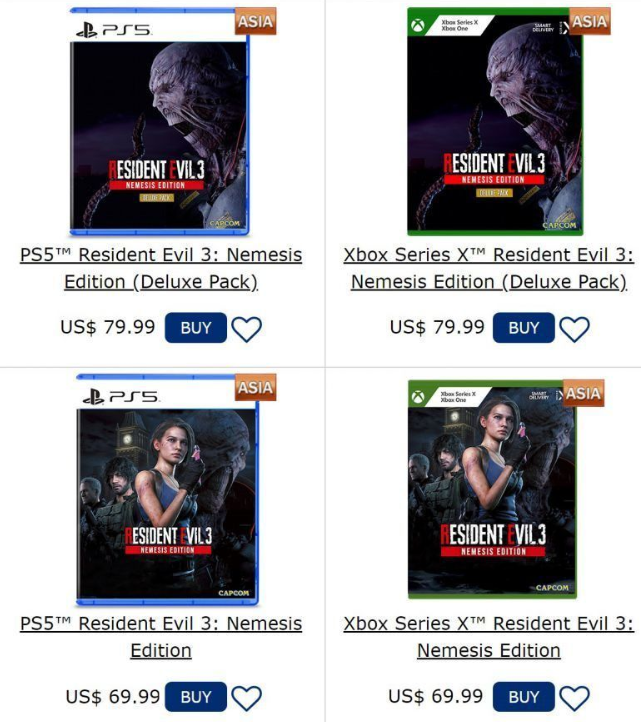 大手オンラインゲーム小売店「Playasia」でPS5版のコードベロニカが予約開始になったという事で話題になっているが・・・
(1枚目)

このサイトは噂になったタイトルを憶測で追加するので信用出来ない。

ガセだと確定した瞬間にひっそりと消滅するのも悪質。