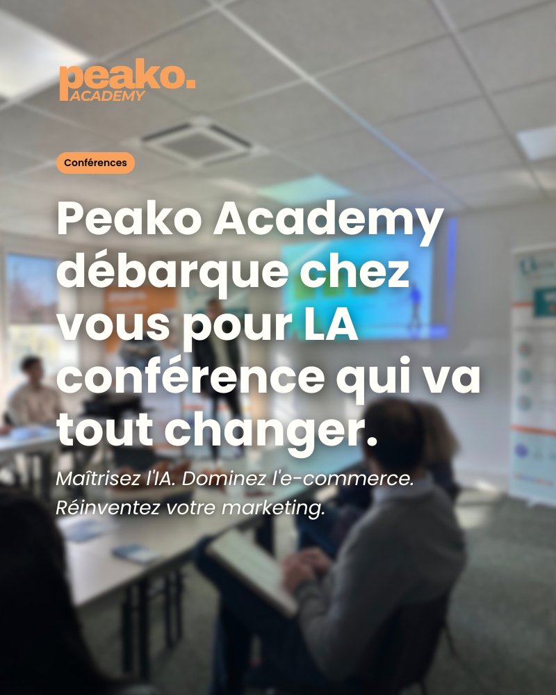 peako_academy's tweet image. Que vous soyez une startup, une PME, un commerçant local ou un e-commerçant, nous nous déplaçons partout en France pour traiter les piliers de votre succès !

📩 Contactez-nous pour réserver votre date !
🔗 peako.academy/nous-contacter/

#Conference #IA #Ecommerce #PME #Commercant