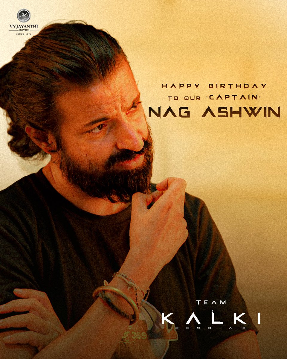 Happy birthday to our Captain <a href="/nagashwin7/">Nag Ashwin</a>, the one who brings stories that are truly timeless.

We can’t wait to see the magic you’re crafting for Part 2.
Onward to bigger worlds and bolder dreams.

– Team #Kalki2898AD