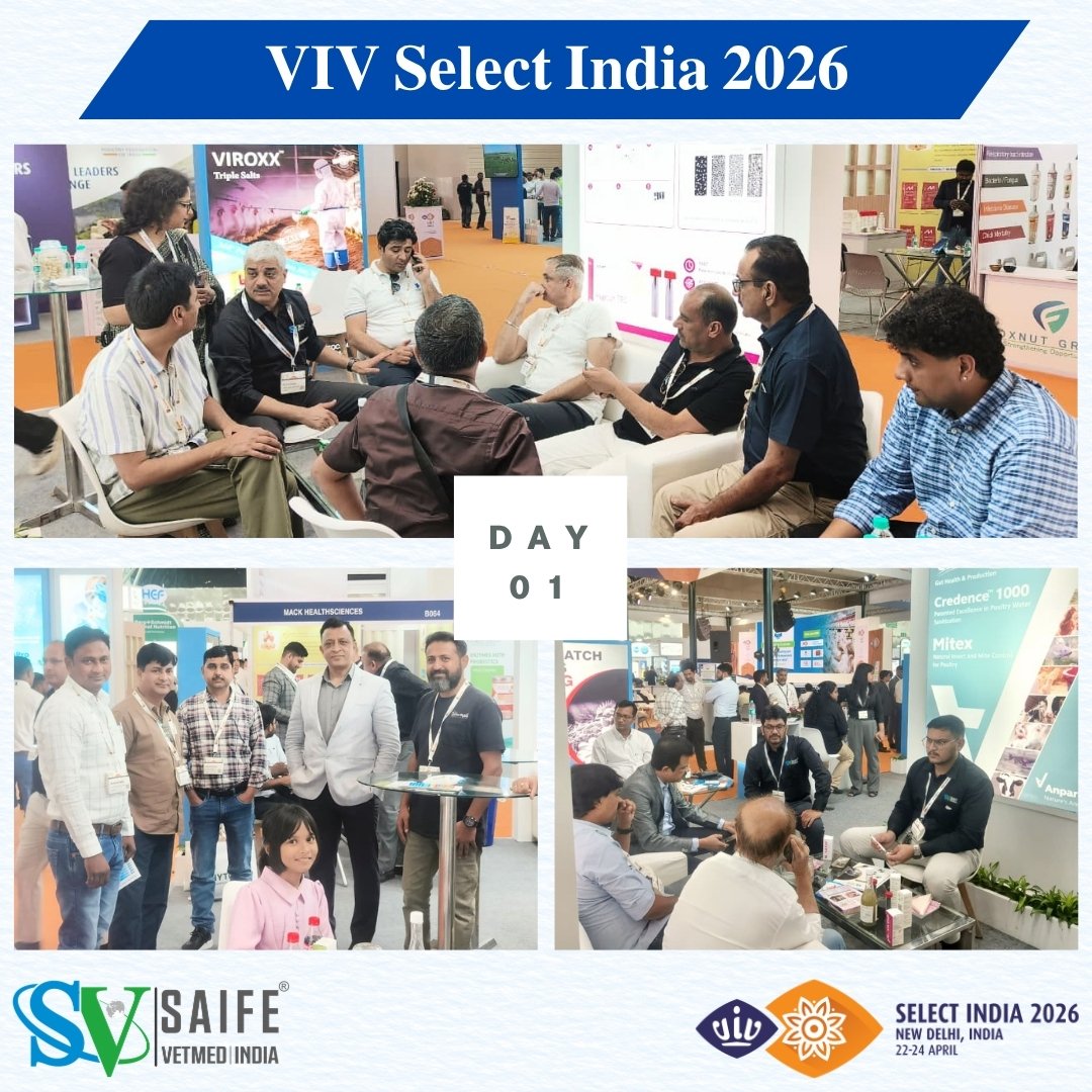 LtdSaife's tweet image. Day 1 at VIV Select India 2026, Yashobhoomi.

Great start with strong industry interactions and discussions around biosecurity and animal health.

Visit us at Hall 1, Stall C071
For More Details: saifevetmed.com

#VIVSelectIndia2026 #AnimalHealth #Biosecurity #Saifevetmed