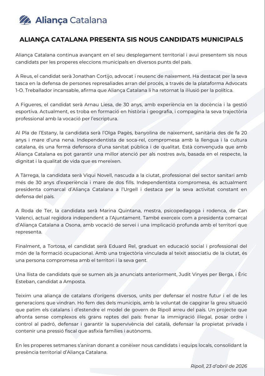 Aliança Catalana tweet media