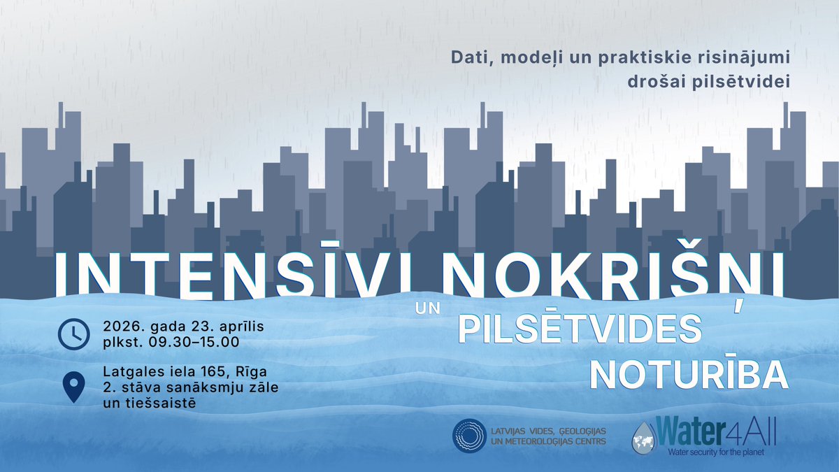 LVGMC_Meteo's tweet image. 🕙 Konferences atklāšana plkst. 10.00. Seko līdzi latviski 🇱🇻: youtube.com/live/SEQADiiqL…
🕙 The conference will open at 10.00. Follow the livestream in English 🇬🇧: youtube.com/live/Fyd6bQUWc…

#klimats #climate #konference #conference #nokrišņi #precipitation