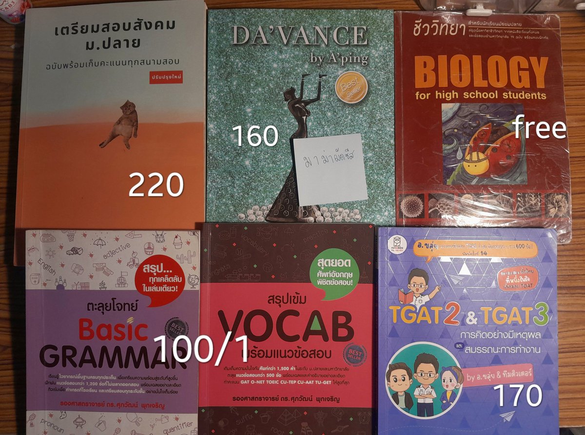 20321mamaphad's tweet photo. แมวส้ม - มีรอยดินสอจาง ๆ คับ
ดาว้อง - ทำไป 2 บท สภาพดีคับ
แกรมมา - มีรอยไฮไลท์มาก่อนคับ
โวแคบ - สภาพ 99%
ทีแกท - 70 % มีรอยดินสอจาง ๆ
ราคารส.แล้วคับ ทักมาดูพต.ได้น้า (เต่าทองเสียแค่ค่าส่งคับ)
#หนังสือเตรียมสอบ #หนังสือเตรียมสอบเข้ามหาลัย  #TGAT #dek69 #dek70 #dek71 #ปล่อยหนังสือ https://t.co/xmxybzAvVf