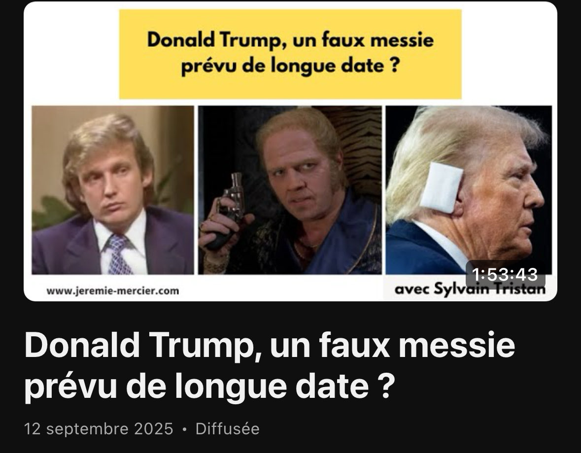jmyremets's tweet photo. Rappel pour les personnes qui croient que je ne me suis pas intéressé au personnage Donald Trump.

👉🏻 Cette vidéo avec @SylvainTristanX qui montre que ce clown 🤡 est programmé depuis plus de 70 ans

(1/3)

https://t.co/Anbukrr8QM https://t.co/z1uGG3HwUo
