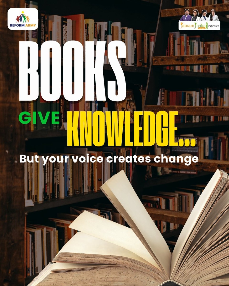ReformArmy's tweet photo. Books give knowledge…
but your voice creates change. 📢

Speak up this World Book Day. https://t.co/0jxeTROjyb