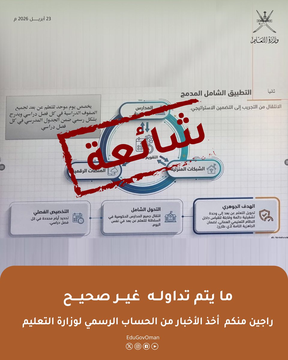 وزارة التعليم - سلطنة عُمان tweet media
