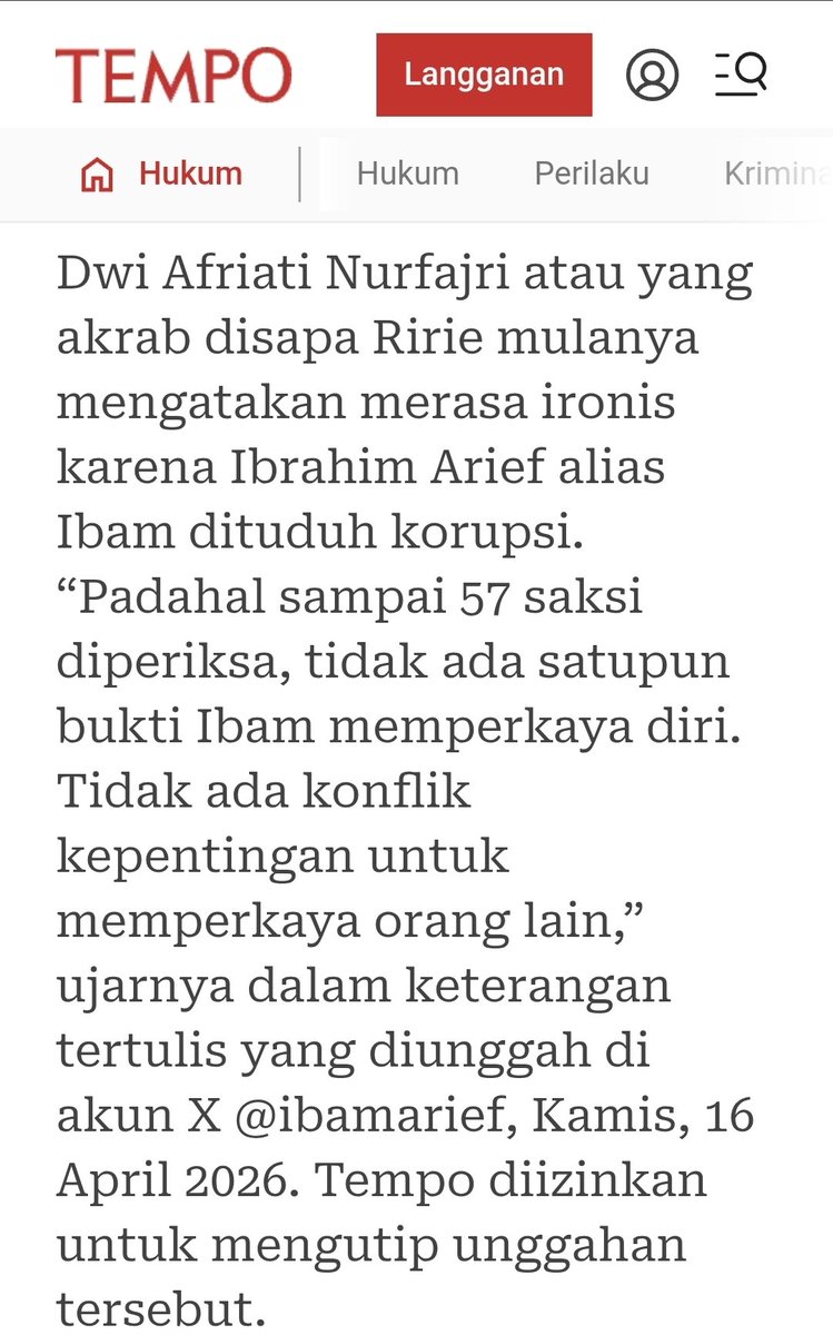 "57 saksi diperiksa, tidak ada satupun bukti Ibam memperkaya diri". How many saksi do u need to convince JPU?