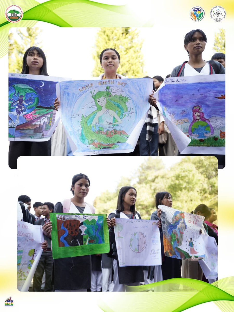 eiacpshillong's tweet photo. World Earth Day 2026, themed “Our Power, Our Planet,” was observed at Meribon K. H. Memorial College, Sohiong. The event featured expert addresses, and a student-led rally, during which infographics and pamphlets were distributed to the public to promote environmental awareness. https://t.co/23CPpXv99g