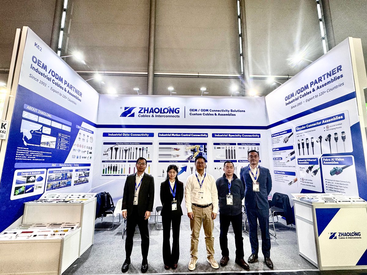 Looking for reliable industrial connectivity? Zhaolong presents #SPE, #machinevision, and high-flex solutions at #HannoverMesse 2026. Visit Hall 27 K62 for stable, long-lasting connections.