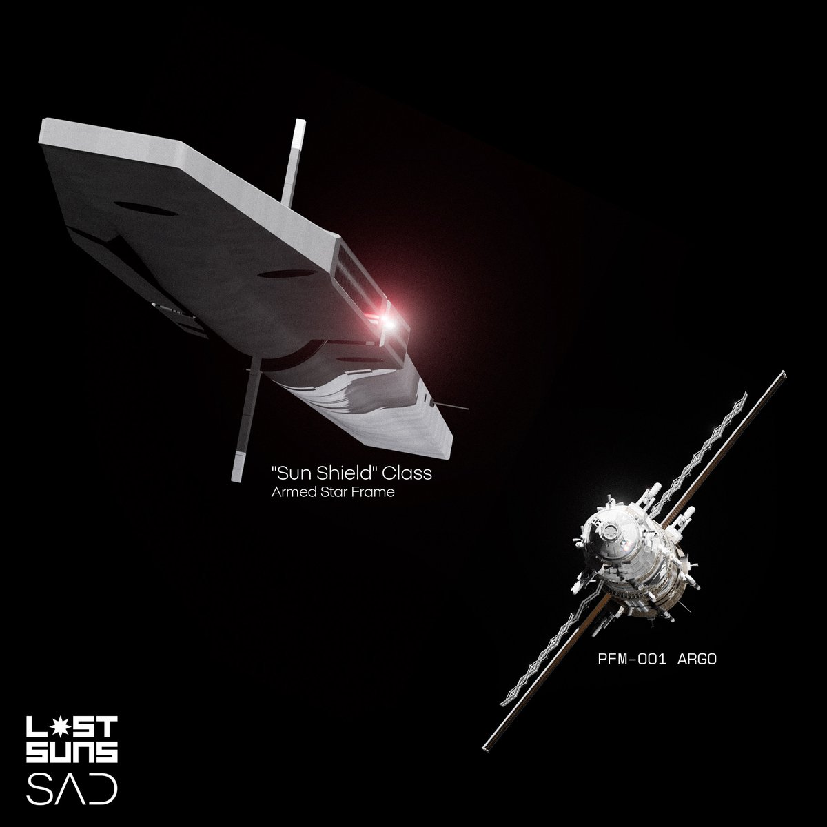 sadfrontier's tweet photo. [WARNING] Unidentified vessels entering sensor range 
. 
> Commencing uplink with @Staladus  
.
.
. 
> Displaying image feed

A quick collab between two vastly different universes and artstyles. Though i find that somehow, they can be made to fit fairly well together! https://t.co/HBhyAK0uhO