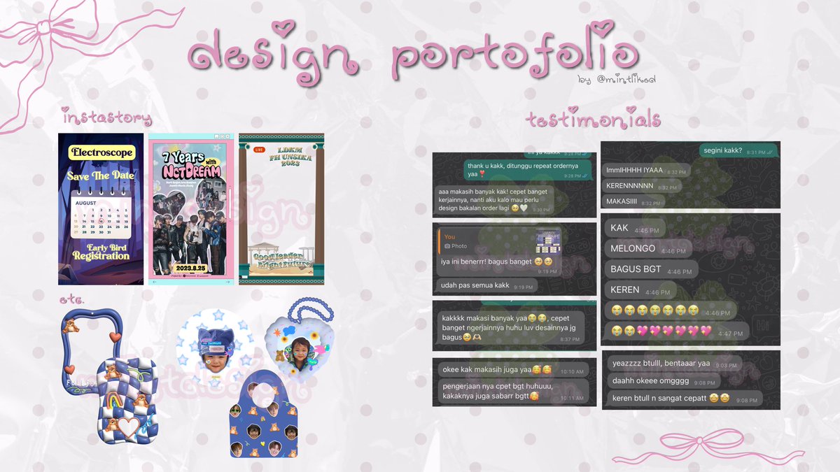 mintliked's tweet photo. selamat soree aku open jasa design poster, infografis, feeds, dll silahkan langsung wa yaa avail in rush!

#zonauang https://t.co/rSE81ZQF8B