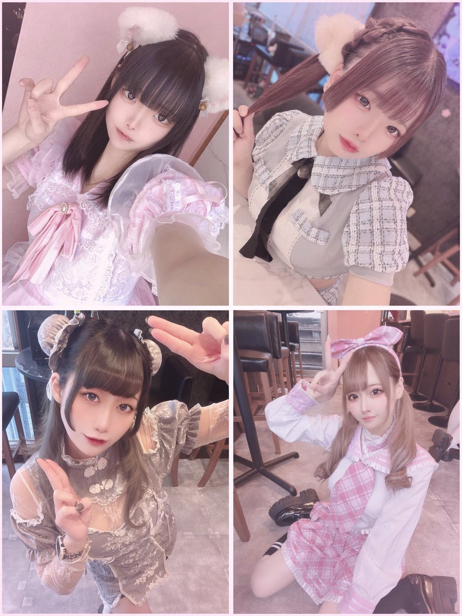 candycafebar's tweet image. CANDYオープンしております！🎶

本日のメンバーは
🎀みあ🎀あいこ🎀ちま🎀めろ店長🎀です

本日、雨の日ポイント2倍＆ソフドリ1杯サービス☔️
沢山のご来店お待ちしております♡

あいこ×みあ
#CANDY #大阪 #日本橋 #コンカフェ #オタロ