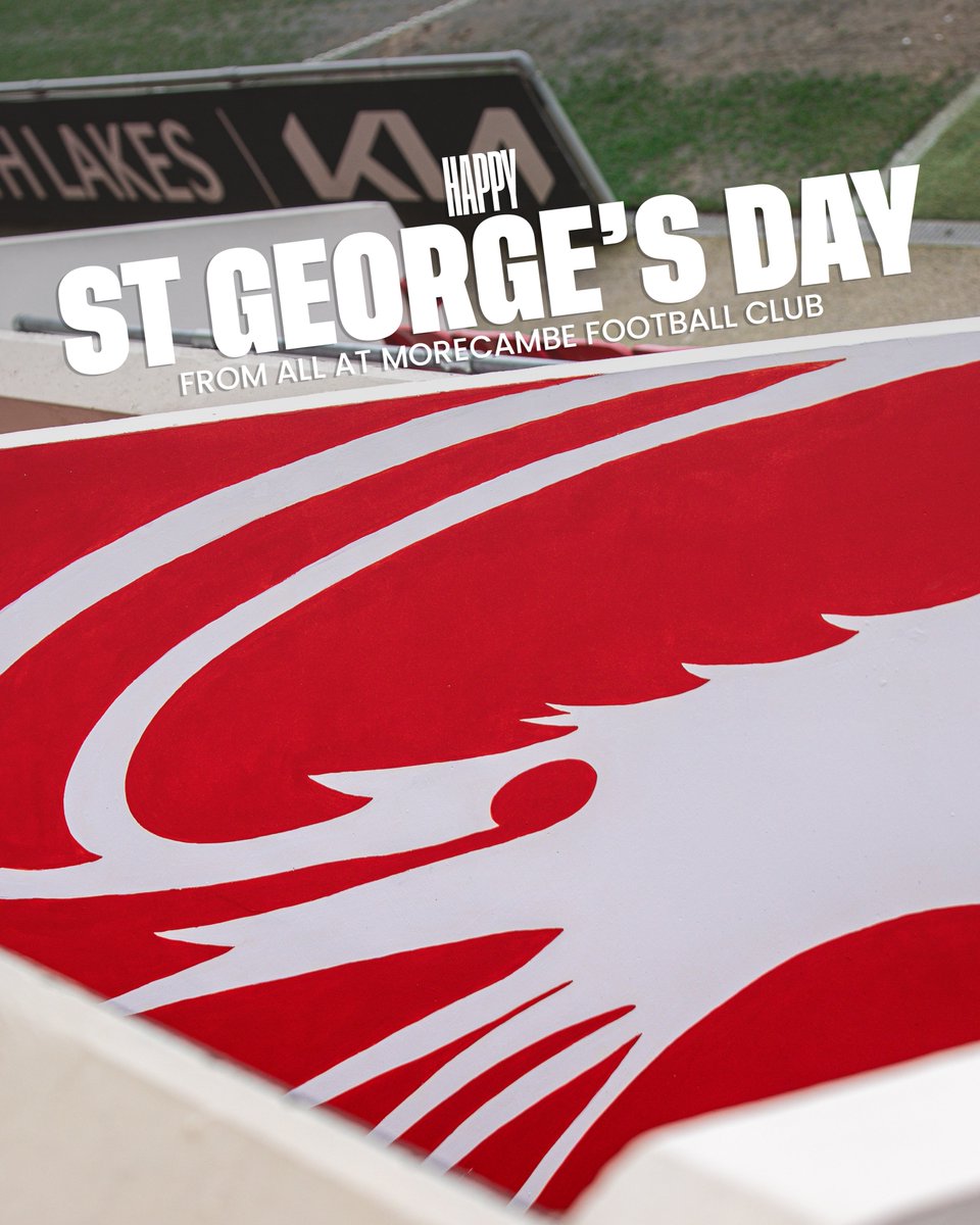 MorecambeFC's tweet image. Happy St George’s Day 🏴󠁧󠁢󠁥󠁮󠁧󠁿

#UTS 🦐
