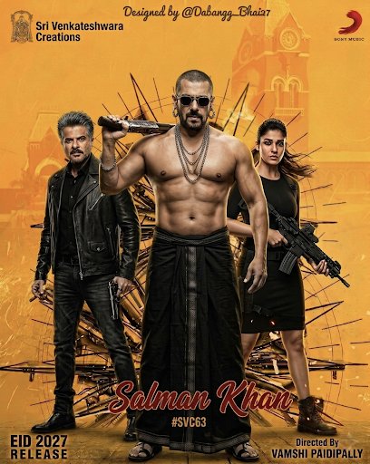 Dabangg_Bhai27's tweet image. No mercy. No rules. Just raw power 🔥 #SVC63 #SalmanKhan bringing that deadly swag with unstoppable energy. #Nayanthara  #Dilraju @SVC_official #Vamshipaidipally
#SalmankhanVamshipaidipallyfilmNo