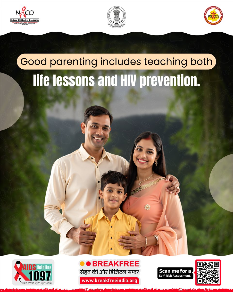 punjabsacs's tweet image. 👨‍👩‍👧 Good parenting goes beyond life lessons…
🛡️ It also includes guiding children about HIV prevention and safe choices.
.
.
.
#HIVAwareness #ParentingMatters #YouthEducation #StayProtected #HealthFirst