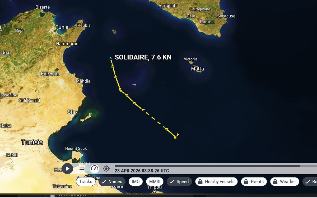 TrafficoNaviOnc's tweet image. 23.04.2026 #Solidaire conferma che si è trattato di solo 1 recupero con 75 persone recuperate, effettuato il 22 aprile, nella posizione indicata nei precedenti post.