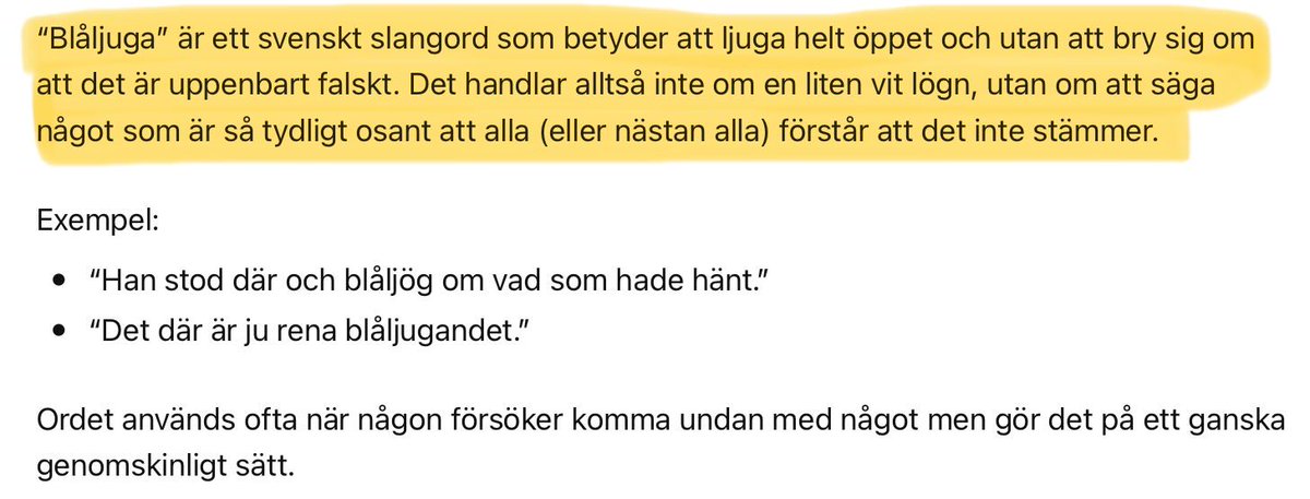 mrdae3's tweet photo. Återlärde mig nyss betydelsen av ordet Blåljuga, av Love4Meat här på X. I min bransch används det inte, så jag hade glömt bort det. Anledningen till glömskan är att det funkar inte att blåljuga i vapenbranschen. Du åker dit. Du blir kortvarig. Resultatet blir fängelse. Ny bostad blir Kumla. Men som politiker om ett perifert ämne för de flesta, som vapenlagen, går det utmärkt att Blåljuga.