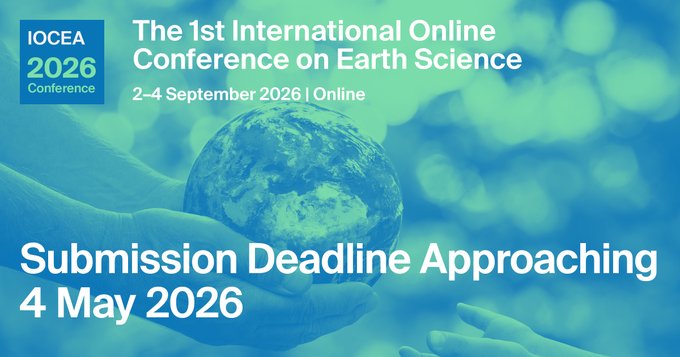 GeographiesMDPI's tweet photo. 📣 Deadline approaching! #IOCEA2026

📔 Join us for an engaging online conference where you can explore the latest advances and discuss the future of this field with fellow researchers and professionals.

🔗 More details: https://t.co/SVAVVZq8mr

#Geographies #Geosciences https://t.co/TPyKwovudL