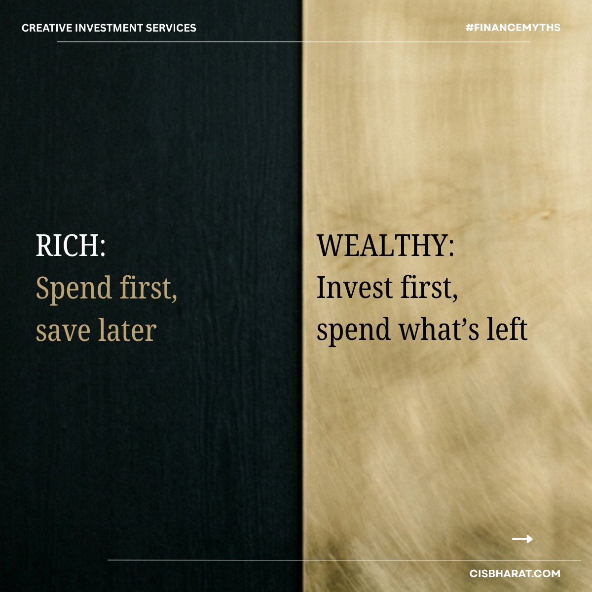 cisbharat's tweet image. Looking rich is visible.
Being wealthy is structured.

Appearance vs control.
Spending vs compounding.

Same income. Different outcomes.

#WealthMindset #Finance

MF, PMS, AIF &amp;amp; FD are subject to risks and respective terms. For educational purposes only.