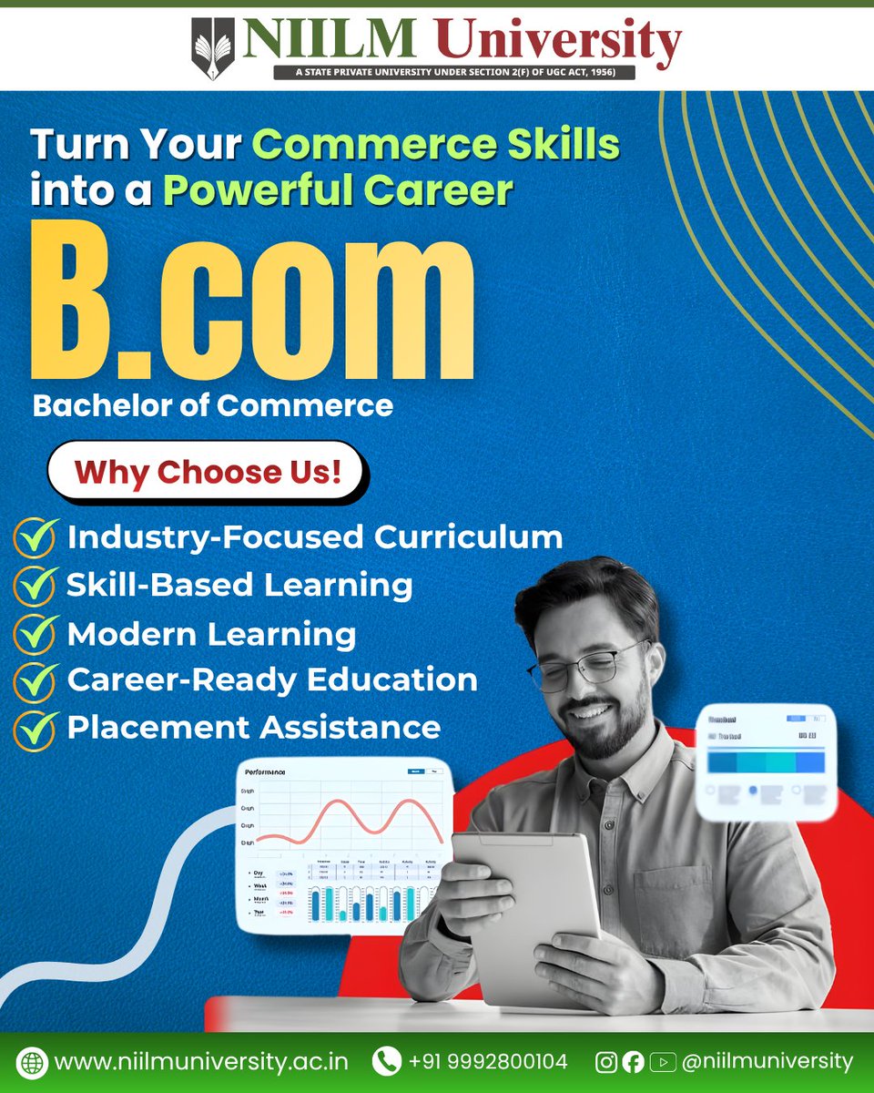 NIILMUniversity's tweet image. Turn your commerce skills into a powerful career with B.Com 🚀📊
Gain industry-focused knowledge, practical skills, and career-ready education that sets you apart.
Start your journey today! 🎓

#NIILMUniversity #bcom #commerce #careergrowth #highereducation