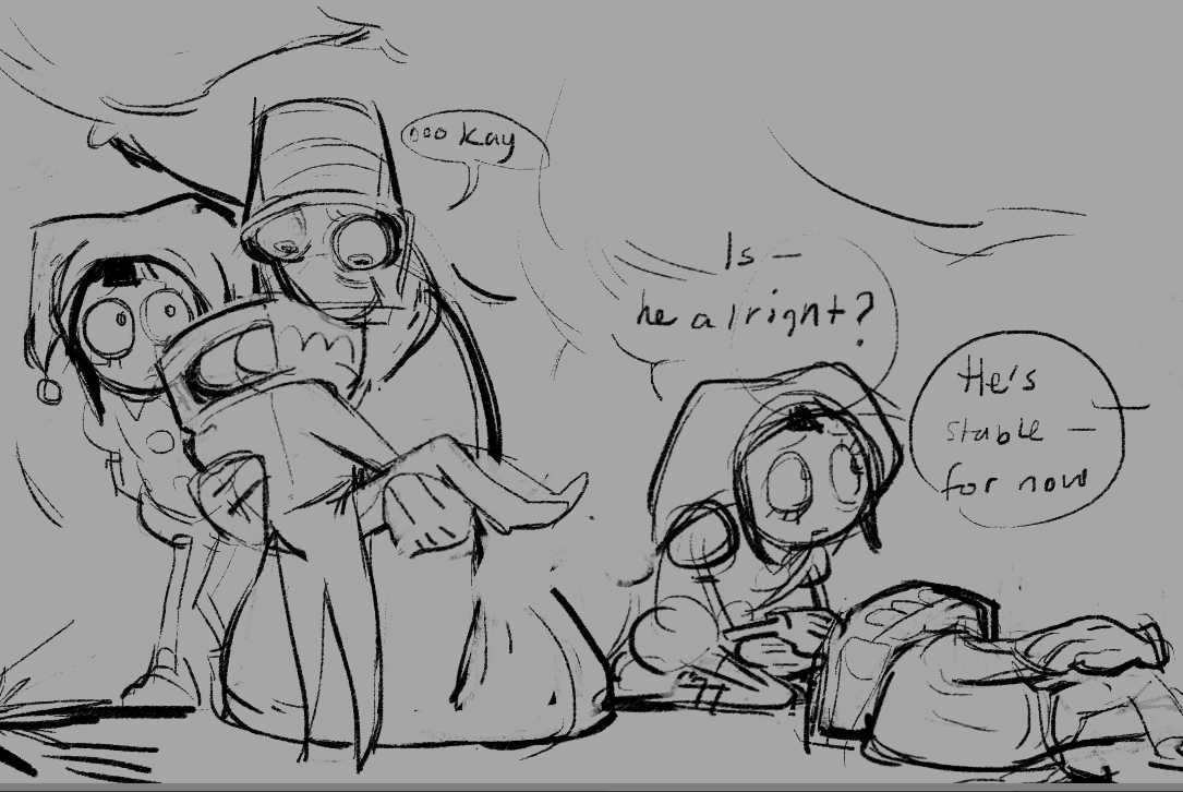 life_condiments's tweet image. rough doodle but what if kingers plan actually worked #tadc