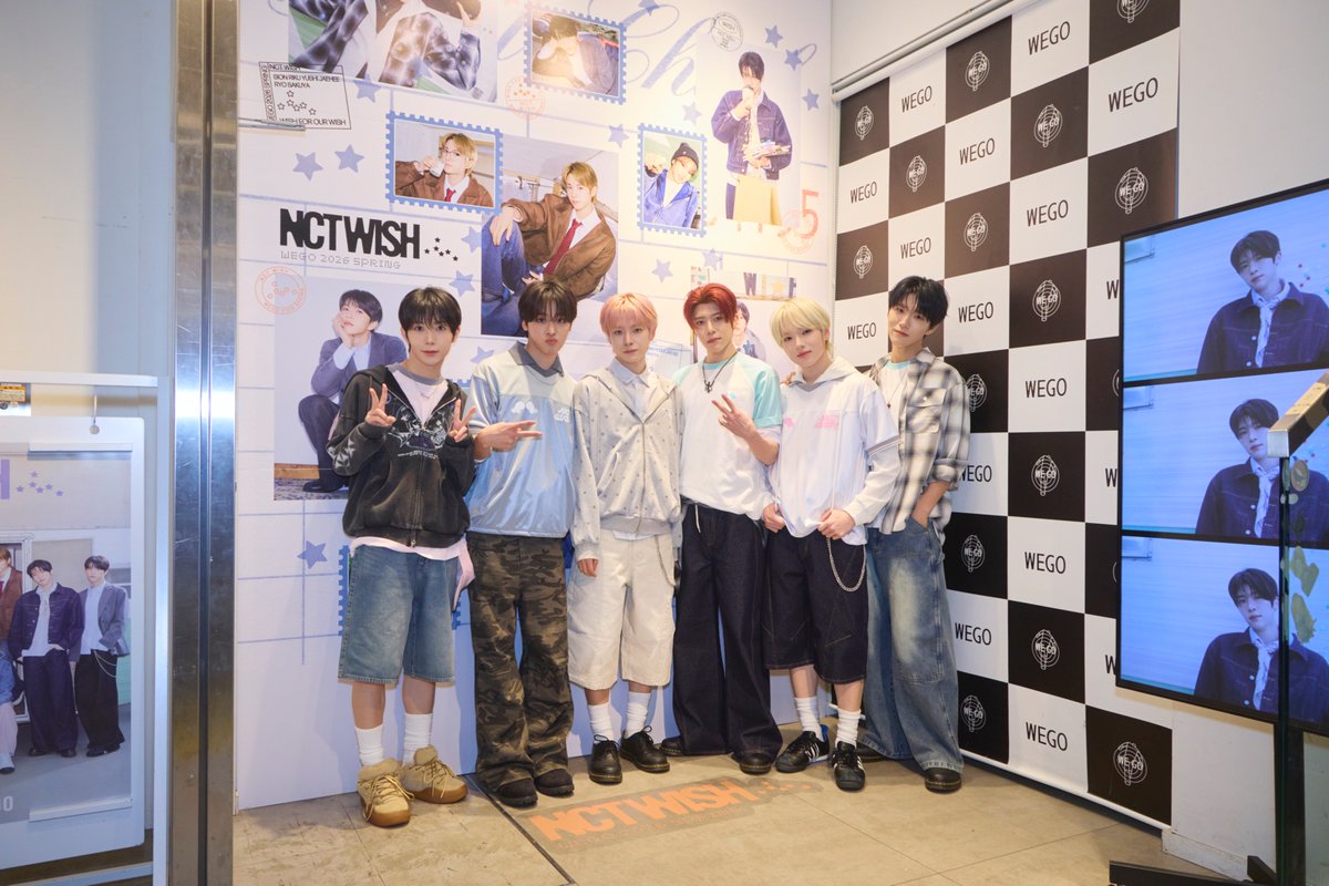 NCT WISH was shopping at WEGO in Harajuku🛍️*☆

*⋆꒰ঌ┈A Short Interview with “NCT WISH”┈໒꒱⋆*

Q.WEGO 2026 SPRINGのビジュアルモデルに選ばれた感想を教えてください。
SION：シズニ（ファンの総称）の愛のおかげでカッコいいブランドのモデルになれて、本当に嬉しいです。