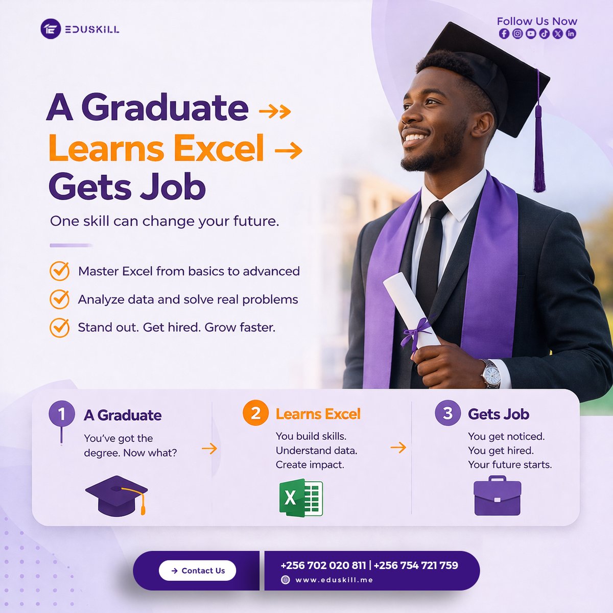 Eduskill_ug's tweet photo. ust graduated? Don’t stop at your degree—stand out with Excel skills from EduSkill Uganda!
✅ Learn Excel (beginner to advanced)
✅ Analyze data, solve real problems
✅ Get hired faster
Call +256 702 020 811 or visit https://t.co/V0TGXSFFC8

#EduSkillUganda #ExcelSkills #GetHired https://t.co/0t2BzxKb65
