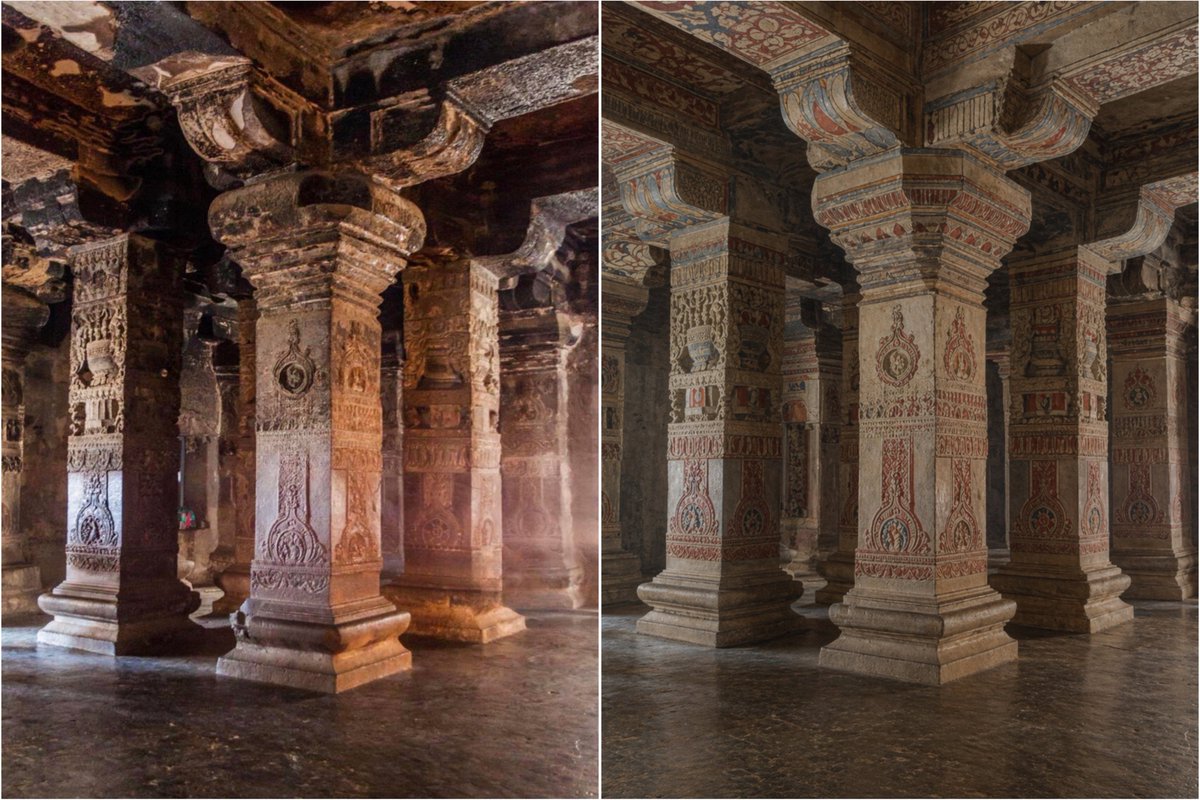 This is a possible reconstruction of how the interior of the Kailash Temple may have appeared.