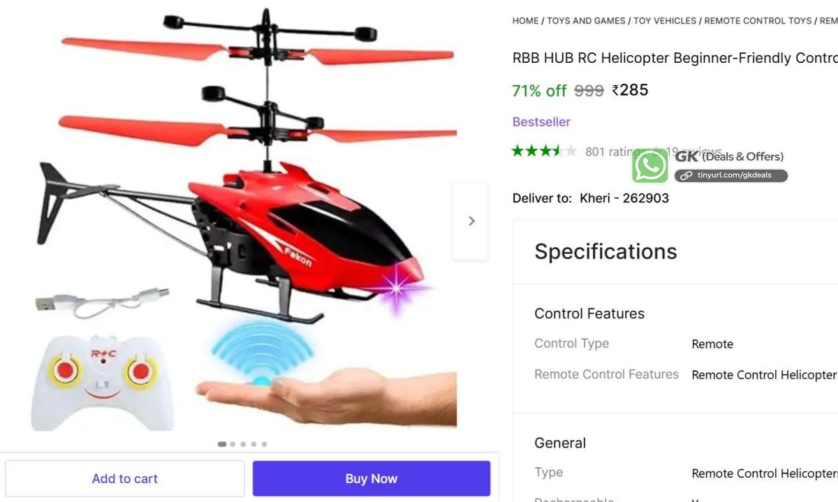 gearknowledge's tweet image. 🛍️ *#miscellaneous*

🛒 *Product:* Remote Control Helicopter

✅ *Deal Price:* ₹285

👉 *Buy Now:* 🔗 bilty.co/JujqjN

#Shopsy #Syma #RCToys

🔥 More deals here 👉 tinyurl.com/gkdeals