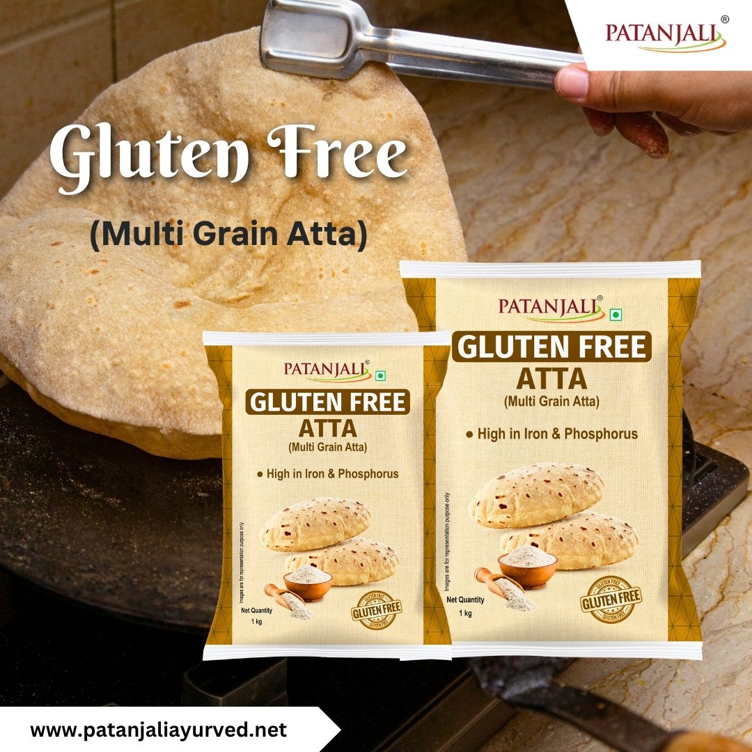 Patanjali Multigrain Gluten Free Flour is a nutritious blend of Jawar, Maize, Bengal gram, Ragi, Bajra, and Oats. This unique combination offers a wholesome alternative for those seeking a gluten-free option. 

#PatanjaliProducts #Patanjali #Multigrain #GlutenFreeFlour