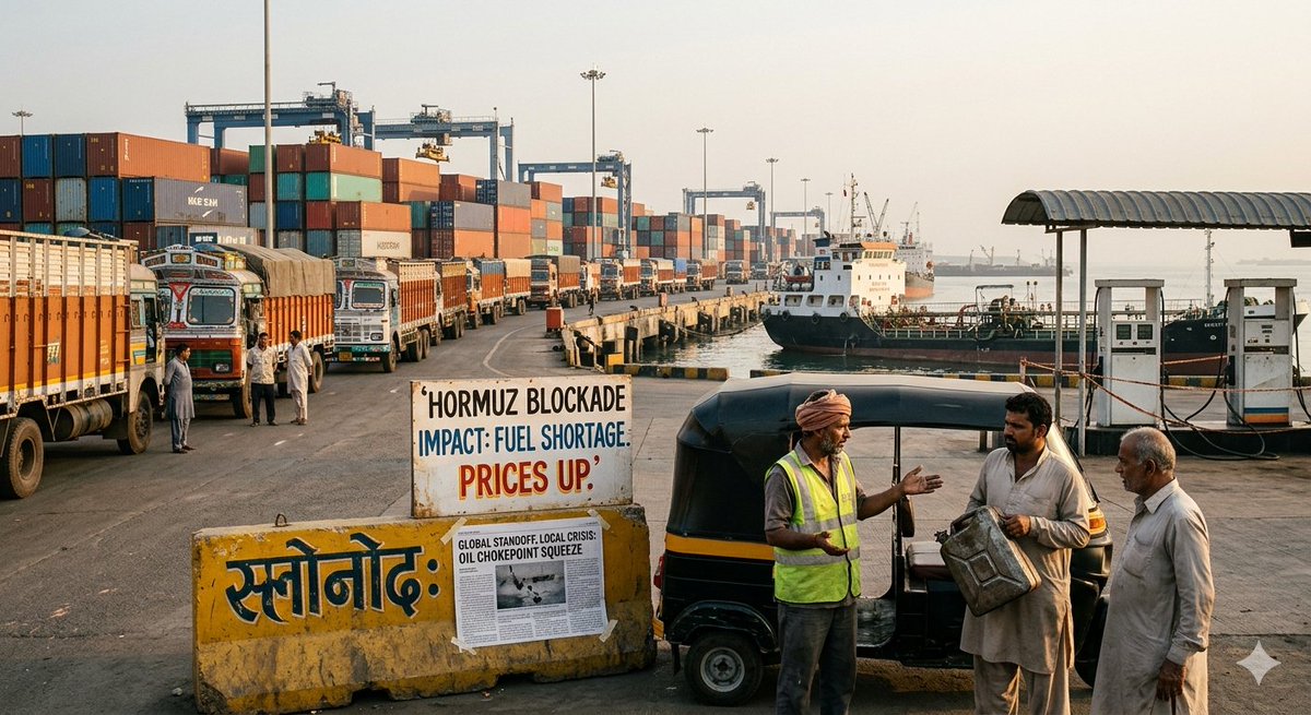 ADITYAN64225256's tweet image. The US-Iran standoff in the #StraitOfHormuz is no longer just a Middle East crisis—it’s a South Asian economic emergency. With 80% of oil for Asia transiting this route, the blockade is driving up fuel and grocery prices from Surat to Sylhet. ⛽🏽🇮🇳 #GlobalCrisis #Economy