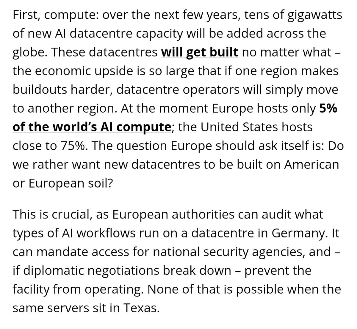 AlexTPet's tweet photo. Europe needs compute. https://t.co/3tVECikMy7