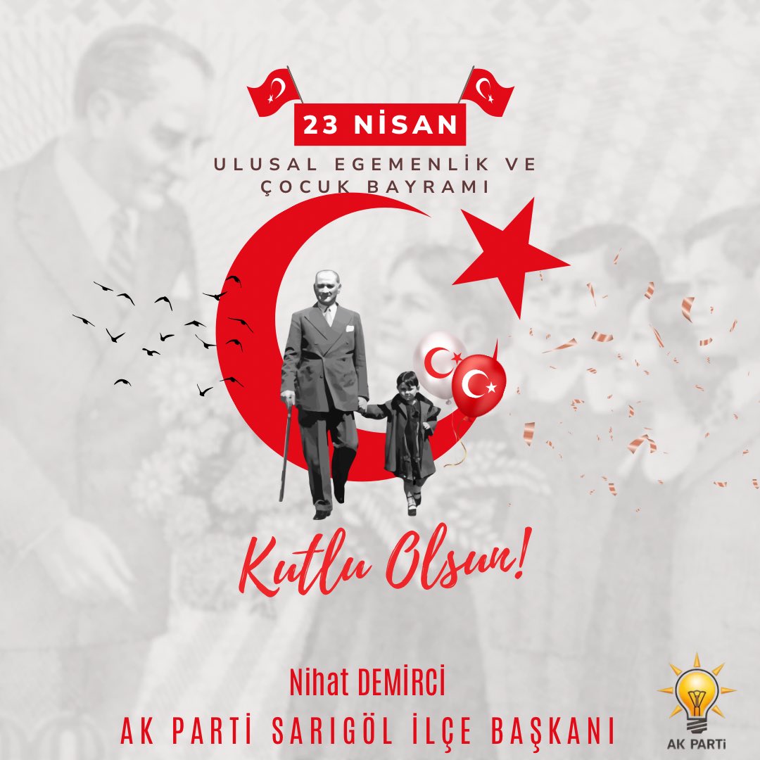 SarigolAk's tweet photo. Geleceğimizin ış��ğı, neşesi ve umudu olan tüm çocuklarımızın 23 Nisan Çocuk Bayramı kutlu olsun. Gülüşünüz hiç eksik olmasın! https://t.co/x7esgqH9Fd