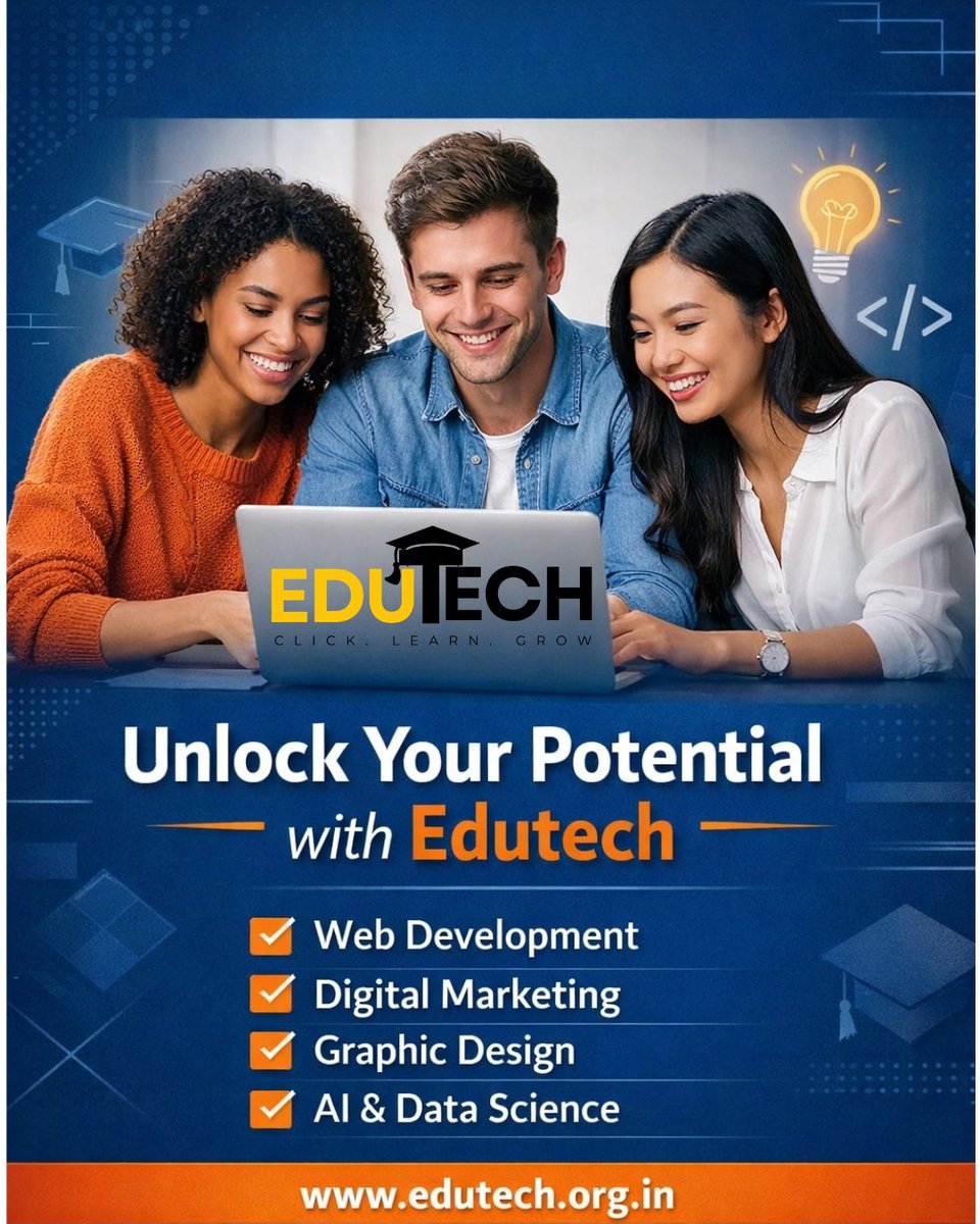 Edutechas's tweet image. Unlock your potential with Edutech 
Learn in-demand skills &amp;amp; build your future today.
 Start your journey now!
#Edutech #LearnOnline #WebDevelopment #DigitalMarketing #GraphicDesign #AI #DataScience