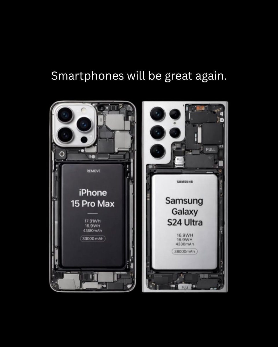 Youngerweb3's tweet image. BATTERY SWAP IS BACK!

After forcing C-type chargers, the #EuropeanUnion drops another bomb: replaceable #batteries in all phones now, including #Apple