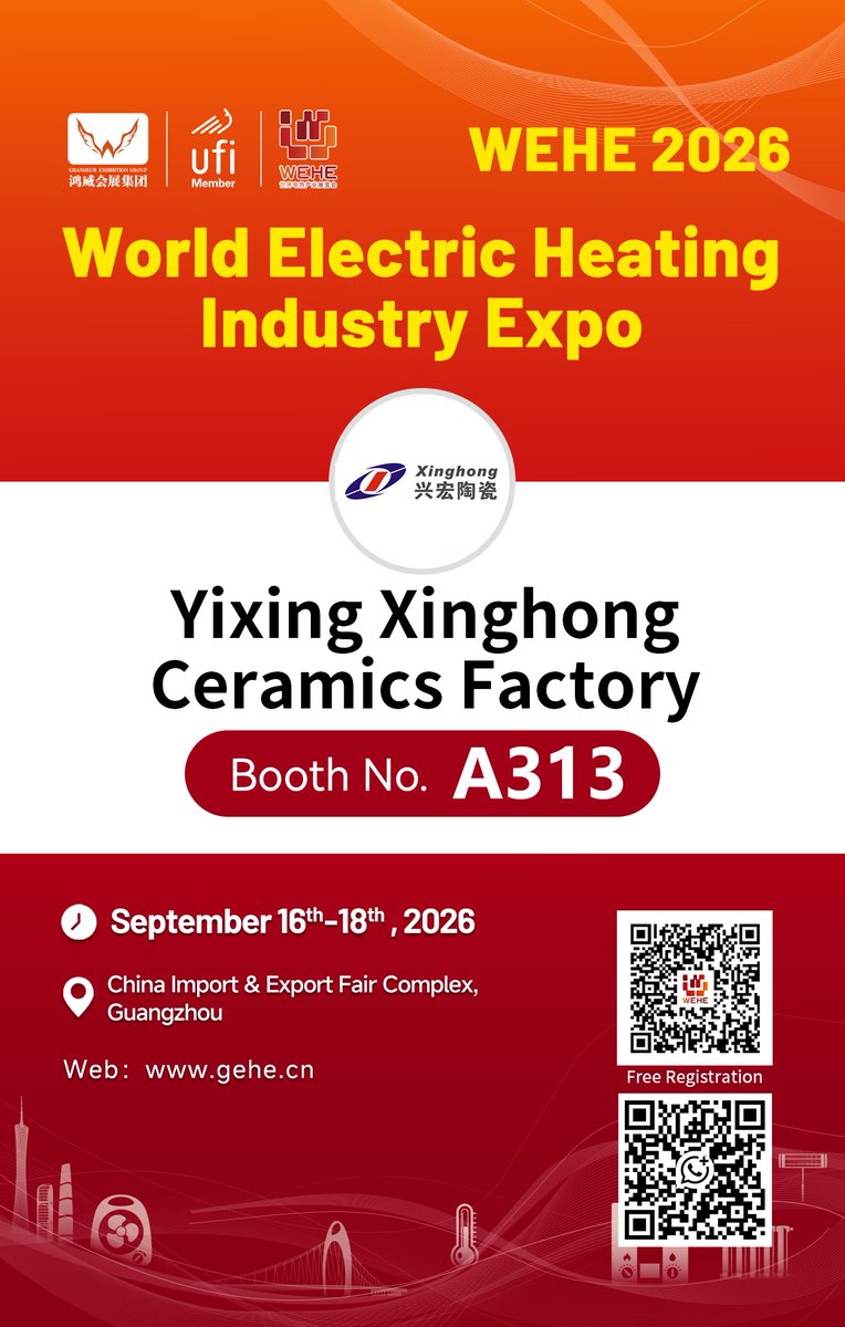 MartyCheung's tweet image. 🚨 #WEHE2026 Exhibitor

Yixing Xinghong Ceramics Factory

🔥 Alumina &amp;amp; zirconia ceramics
🌡 #Sensor &amp;amp; #thermocouple components
⚙️ High-temp &amp;amp; wear-resistant
📍 Booth A313
📅Sept 16–18
📌Canton Fair Complex

#TechnicalCeramics #AdvancedMaterials #IndustrialTech #Manufacturing #B2B